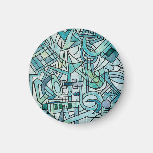 Imán Oleada de energía - Funky geométrico abstracto acu