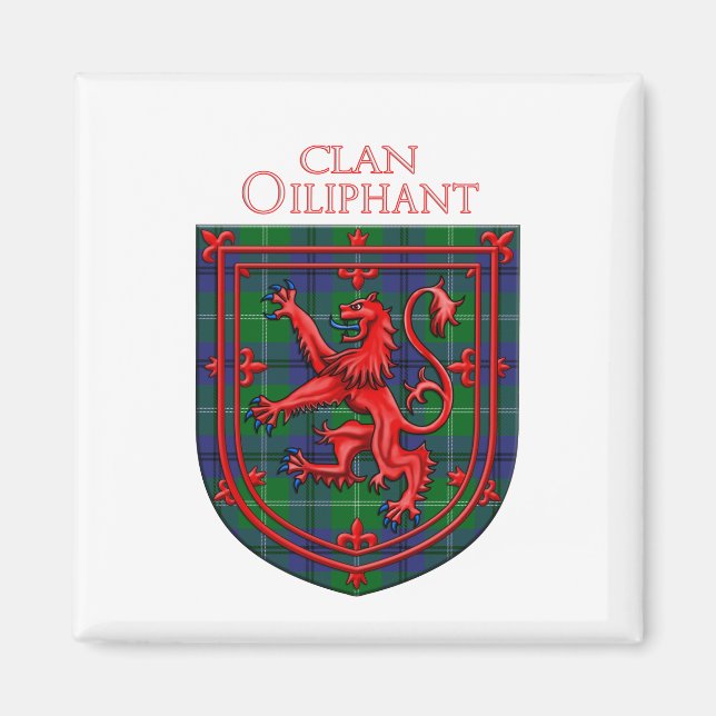 Imán Oliphant Tartan Scottish Plaid Lion Rampant (Frente)