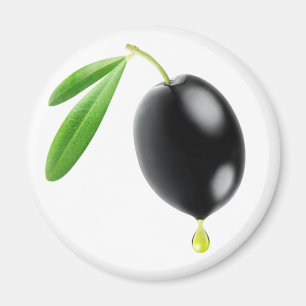 Imán Oliva negra con gota de aceite