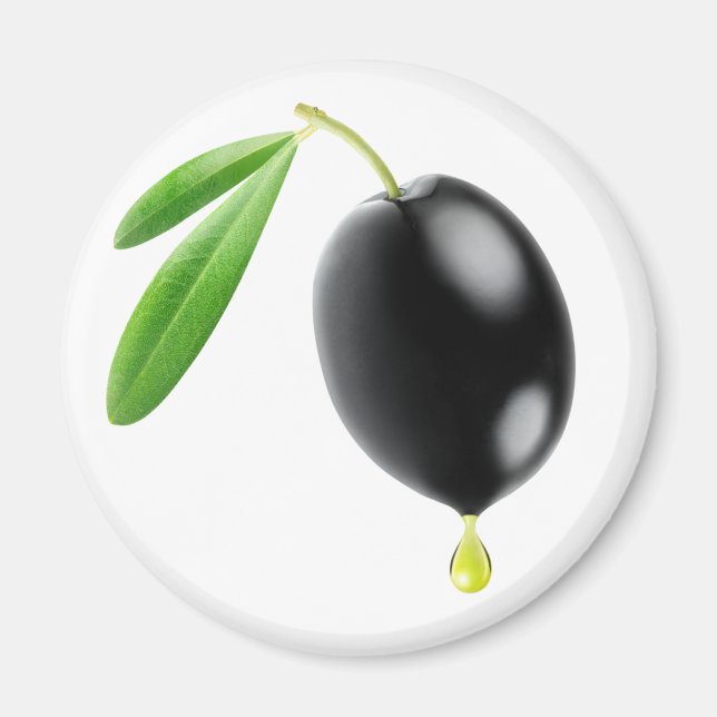 Imán Oliva negra con gota de aceite (Frente)
