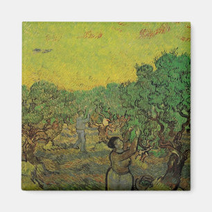Imán Olivar con figuras cosechando, Vincent van Gogh