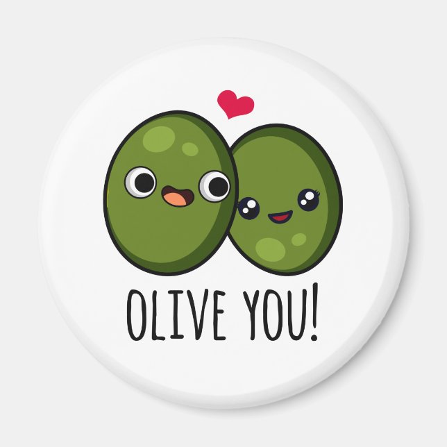 Imán Olive You Funny Love Pun (Frente)