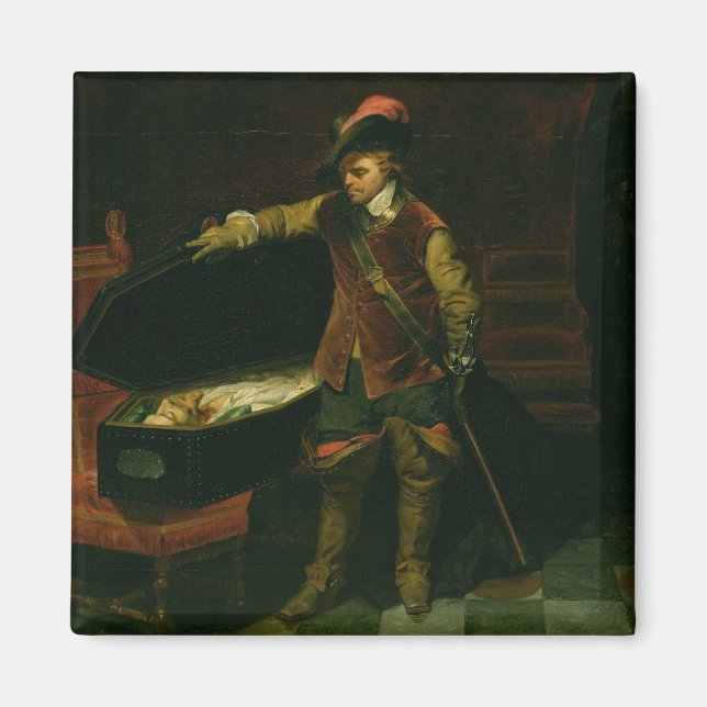 Imán Oliver Cromwell con el ataúd de Carlos I (Frente)