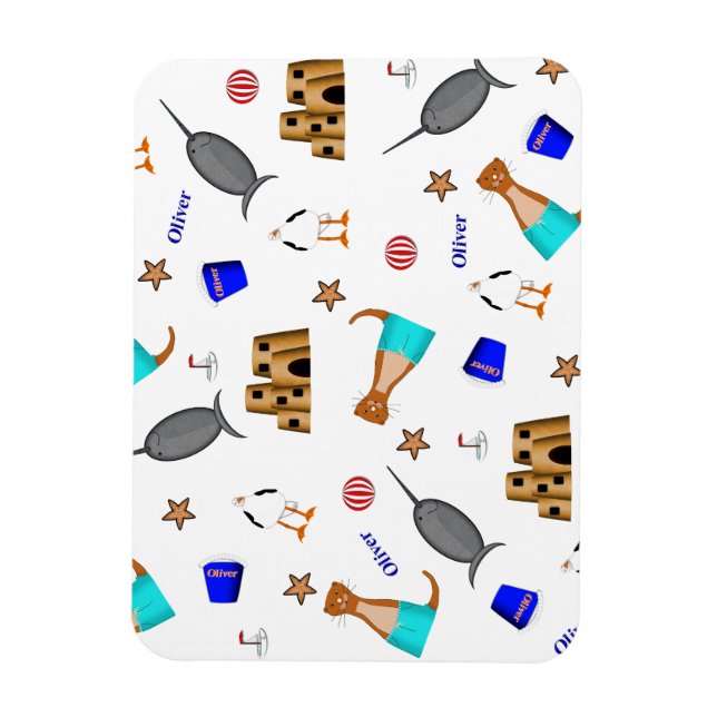 Imán Oliver El Patrón De Vacaciones En Playa De Verano  (Vertical)