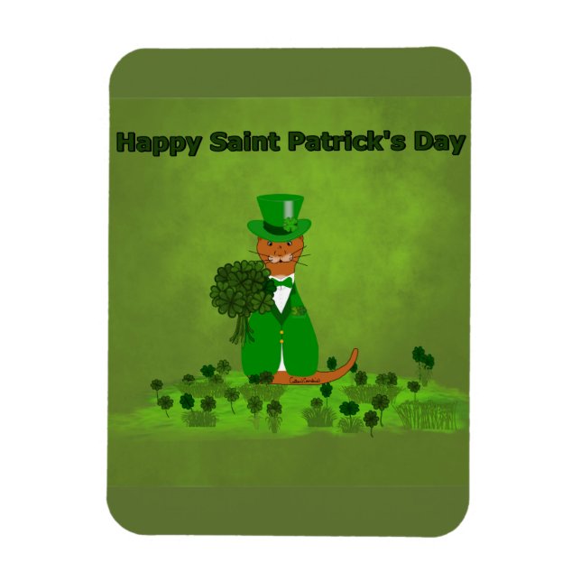Imán Oliver The Otter Picking Shamrock (Vertical)