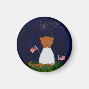 Imán Oliver The Otter Watching Fireworks