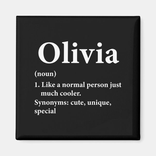 Imán Olivia Name Definition Funny D  (Frente)