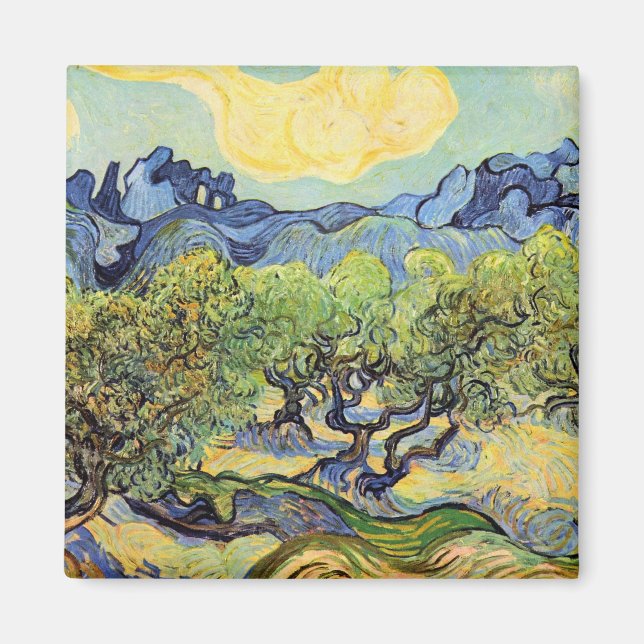 Imán Olivos con Alpilles por Vincent van Gogh (Frente)