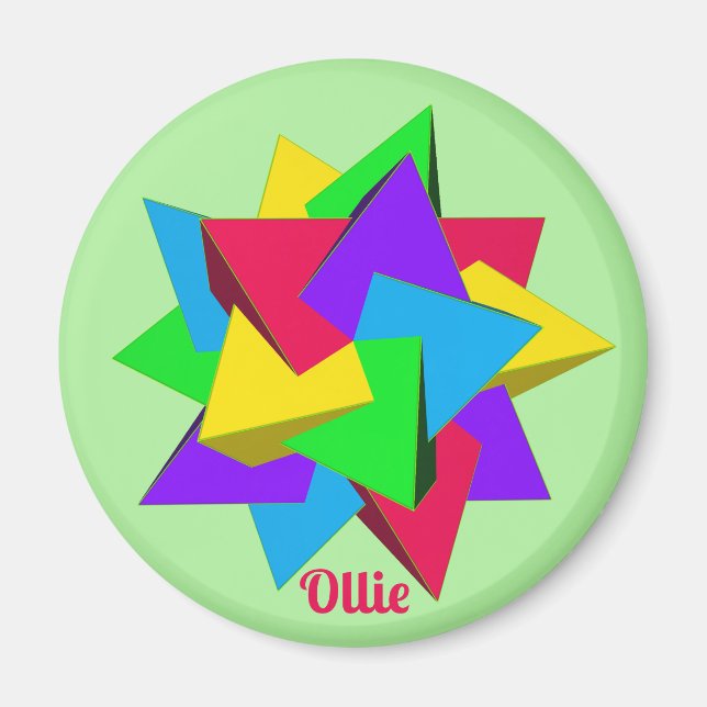 IMÁN OLLIE ~ POLYHEDRA ~ MULTICOLOR ~ (Frente)