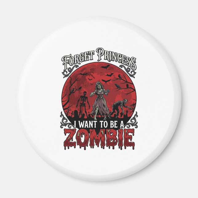 Imán Olvidar Princesa Zombie Luna de Sangre Murciélagos (Frente)