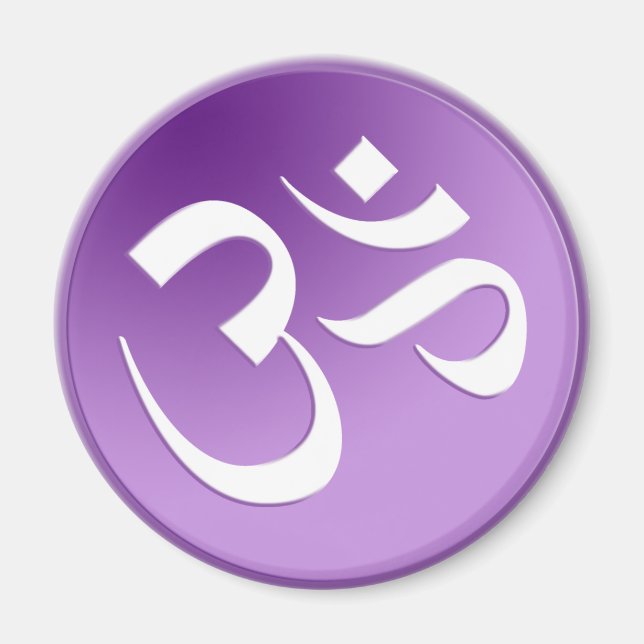 Imán Om, en morado y blanco (Frente)