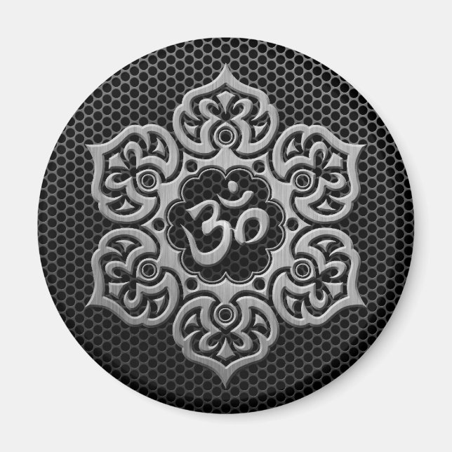 Imán Om Floral De Malla De Acero (Frente)