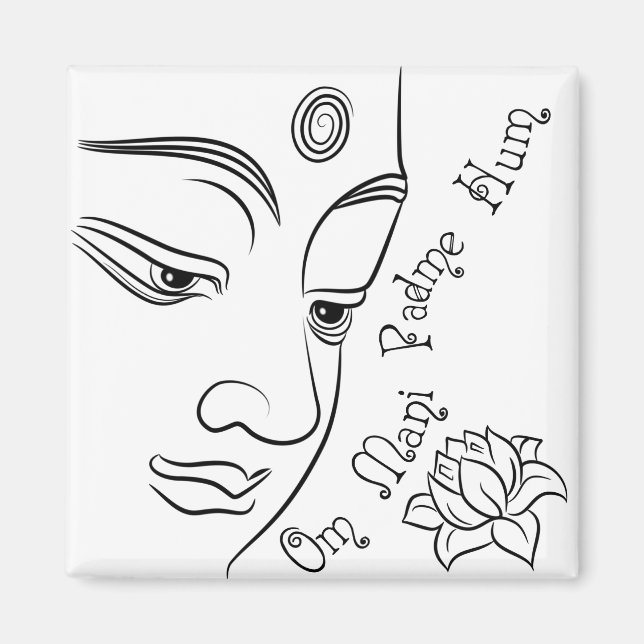 Imán Om Mani Padme Hum Black (Frente)