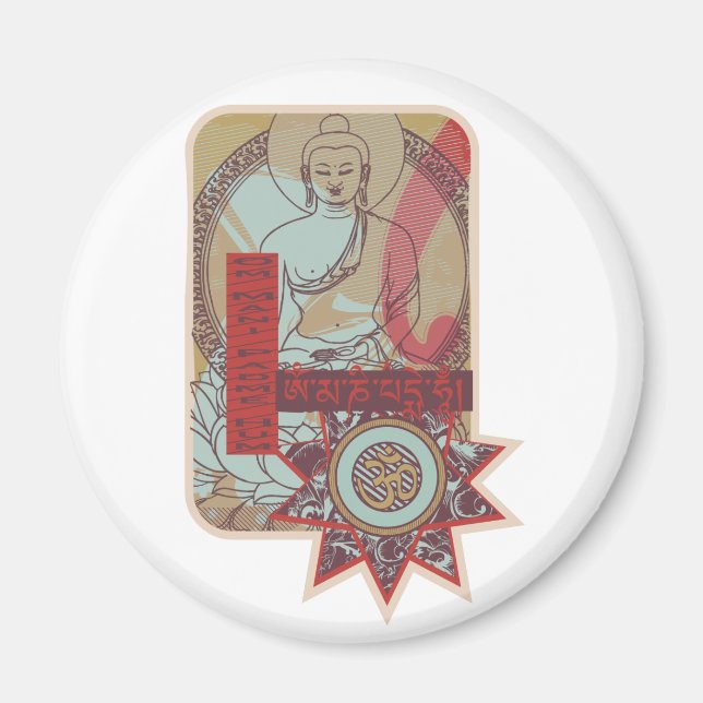 Imán Om Mani Padme Hum Vintage (Frente)