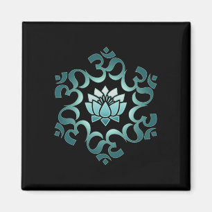 Imán Om, Mantra, Símbolo, Mandala, Flor de Loto, Budism
