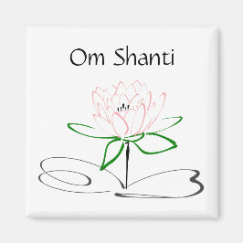 Imán Om Shanti Green Lotus Magnet