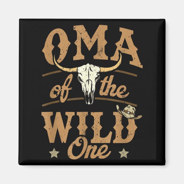 Imán Oma Of The Wild One Cowboy Western Rodeo Party Mat (Frente)