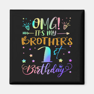 Imán Omg es mi hermano primer cumpleaños dulce de 1 año