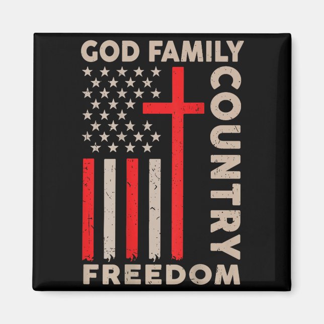 Imán On-back God Family Country Dom Patriotic Christian (Frente)