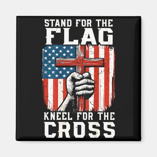 Imán On-back Stand For Flag Kneel Cross Patriotic Chris (Frente)