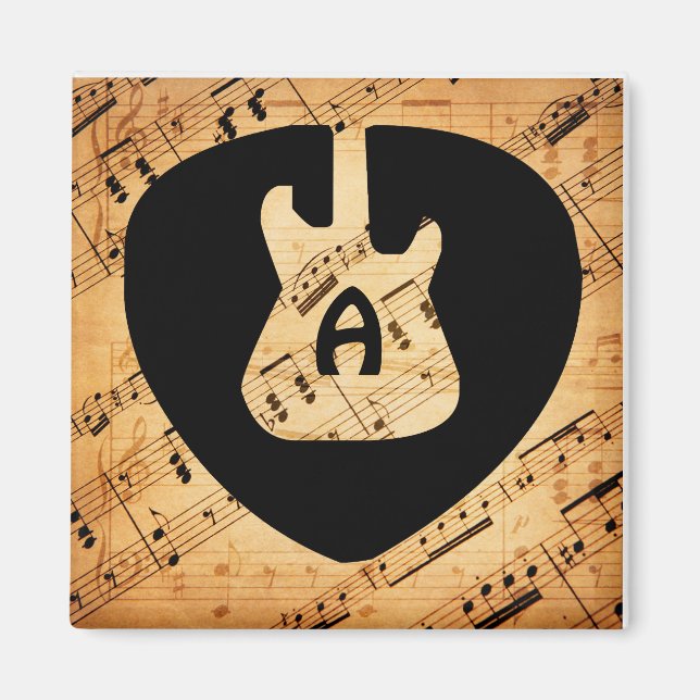 Imán Onda de sonido de guitarra de rock and roll monogr (Frente)