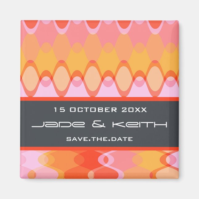 Imán Ondas enrrolladas el | 03 * fecha amarillo-naranja (Frente)