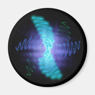 Imán Ondas modernas de sonido brillante neón