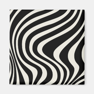 Imán Ondas retro en blanco y negro