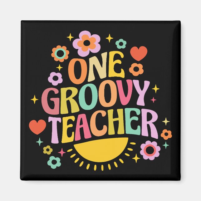 Imán One groovy teacher (Frente)
