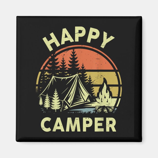 Imán One Happy Camper Toddler Boy Funny Camng Campfire  (Frente)