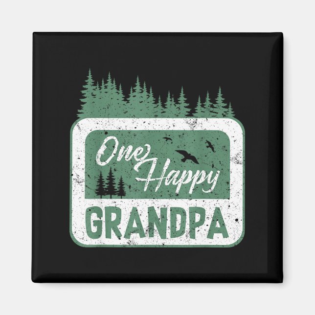 Imán One Happy Grandpa Camper 1st Birthday Camng Bear  (Frente)