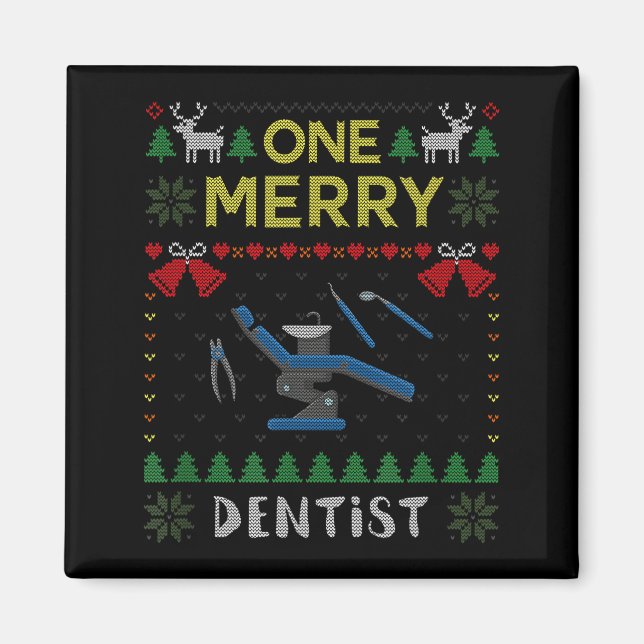 Imán One Merry Dentist Dental Doctor Ugly Christmas Swe (Frente)
