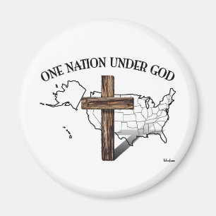 Imán One Nation Under God with US outline