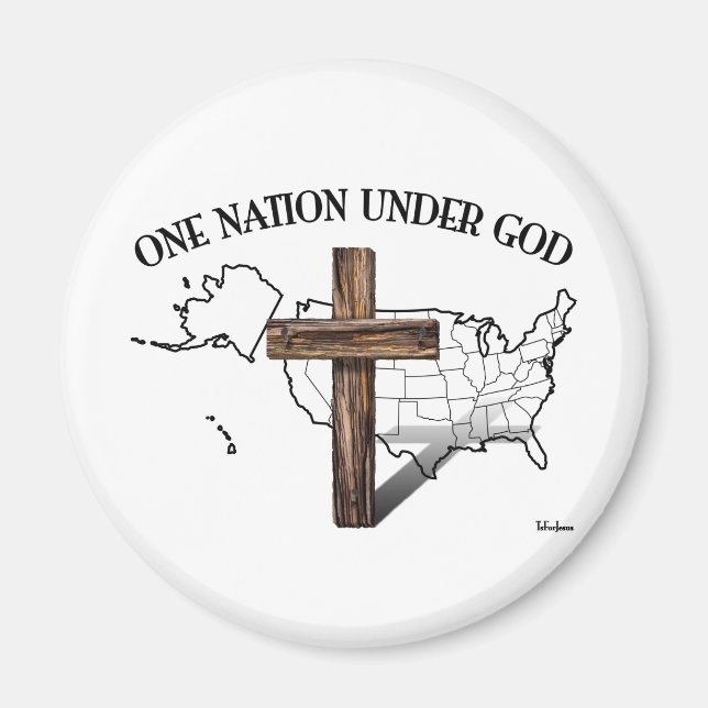 Imán One Nation Under God with US outline (Frente)