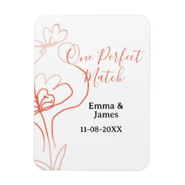 Imán One Perfect match terracotta wedding couple name f