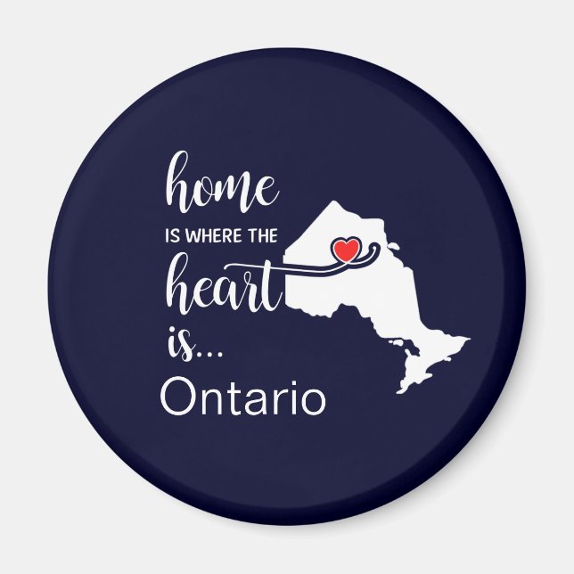 Imán Ontario Home es donde está el corazón (Frente)