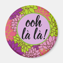 Imán ¡Ooh la la! Floral Iman Rosa Verde Púrpura
