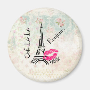 Imán Ooh La Paris Torre Eiffel en patrón de cosecha