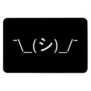 Imán Oops Shrug Emoticon ¯\_(シ)_/ Ø Kaomoji japonés