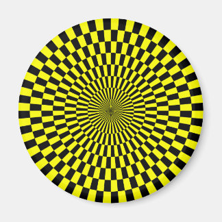 Imán Op Art - Amarillo y Negro