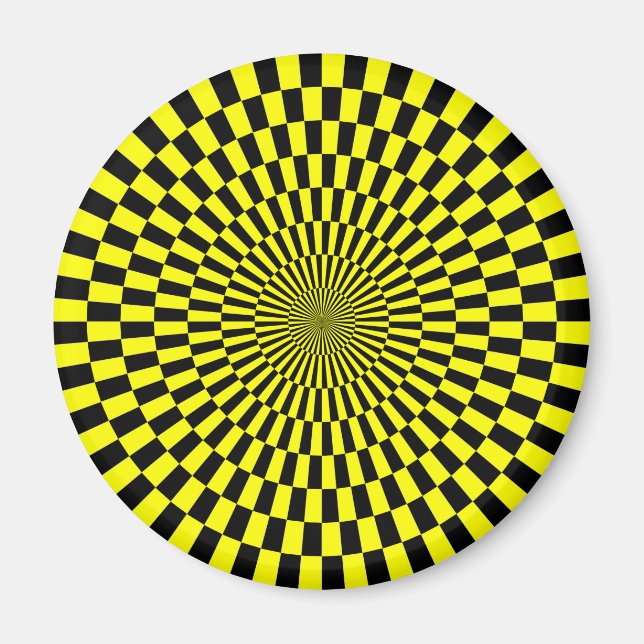 Imán Op Art - Amarillo y Negro (Frente)