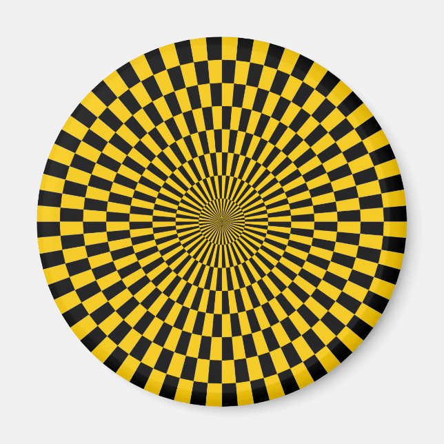 Imán Op Art - Amber y Black (Frente)