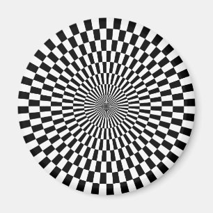 Imán Op Art - Blanco y negro