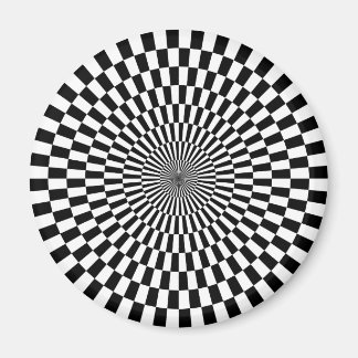 Imán Op Art - Blanco y negro