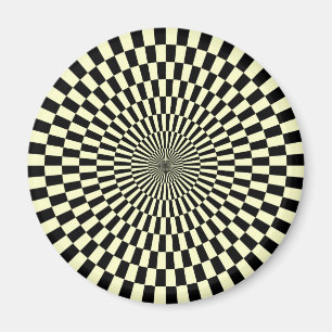 Imán Op Art - Crema y negro