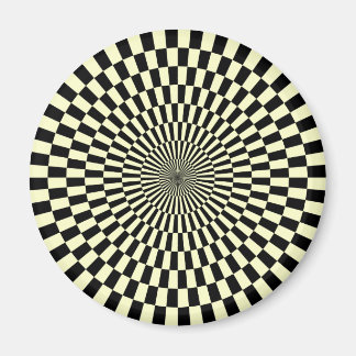 Imán Op Art - Crema y negro