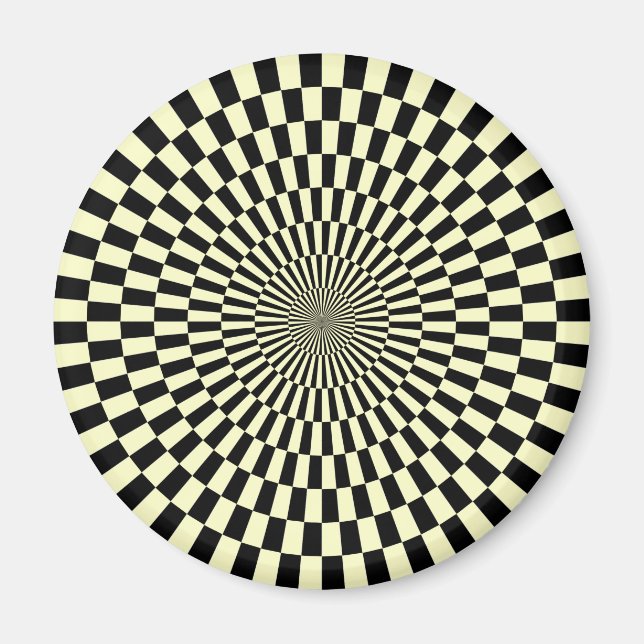 Imán Op Art - Crema y negro (Frente)