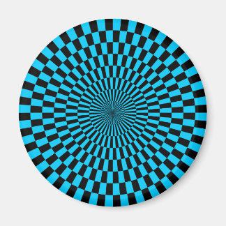 Imán Op Art - Sky Blue y Black