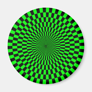 Imán Op Art - Verde y Negro