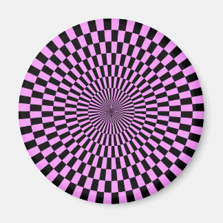 Imán Op Art - Violeta ligera y negro